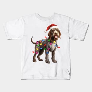 Christmas German Wirehaired Pointer Kids T-Shirt